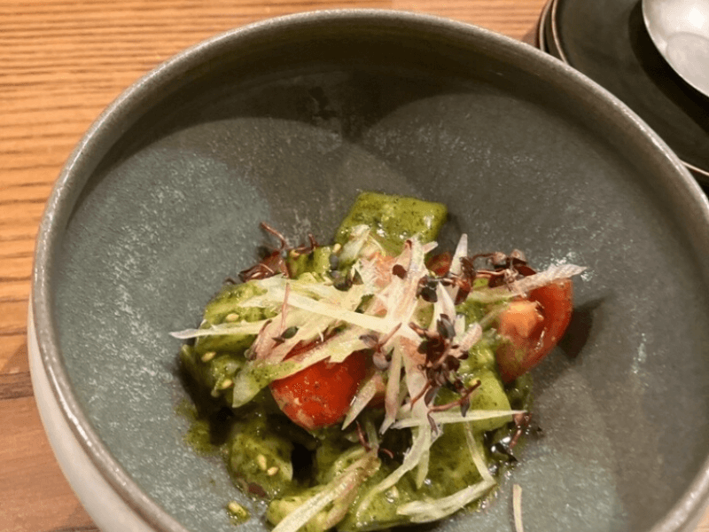 真蛸と山芋の和物味噌シソベーゼ