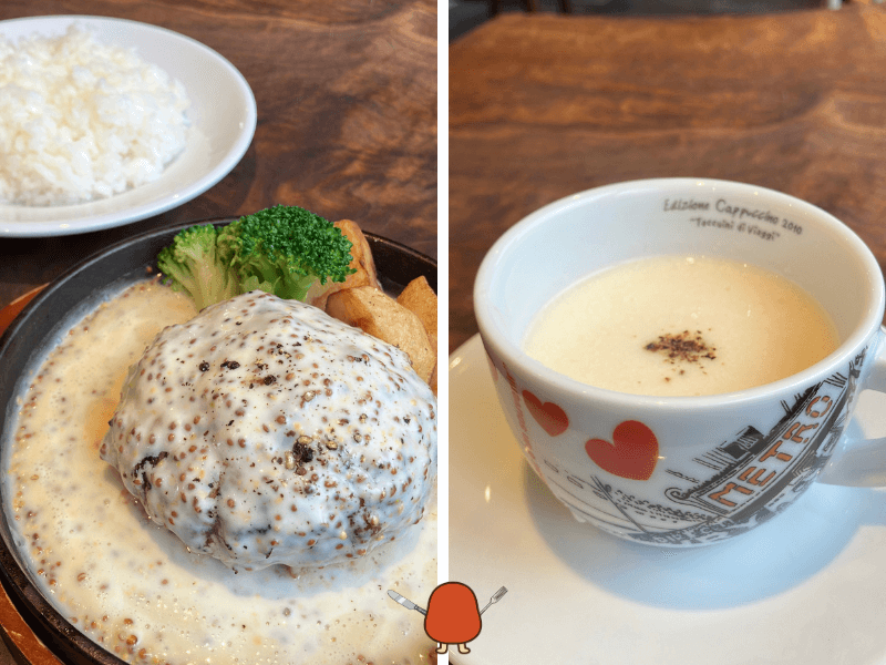 いのつち洋食店鉄板ハンバーグ