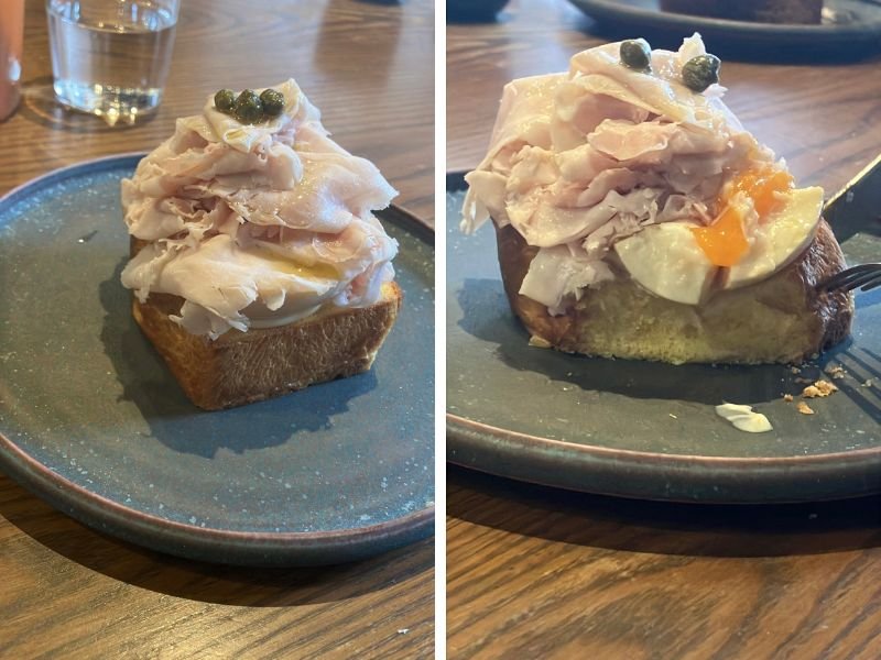 自家製ハムと半熟卵　バーニャフレッタのクロスティーニ