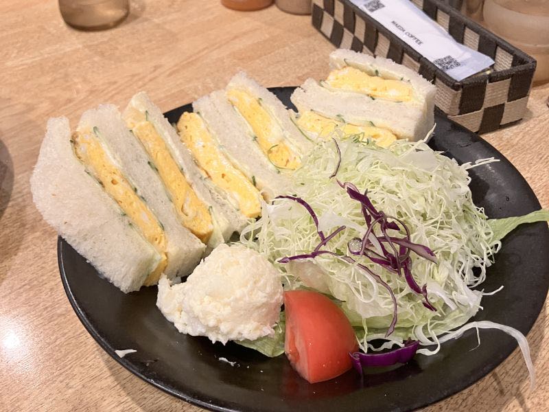 前田珈琲の玉子サンドイッチ（アップ）