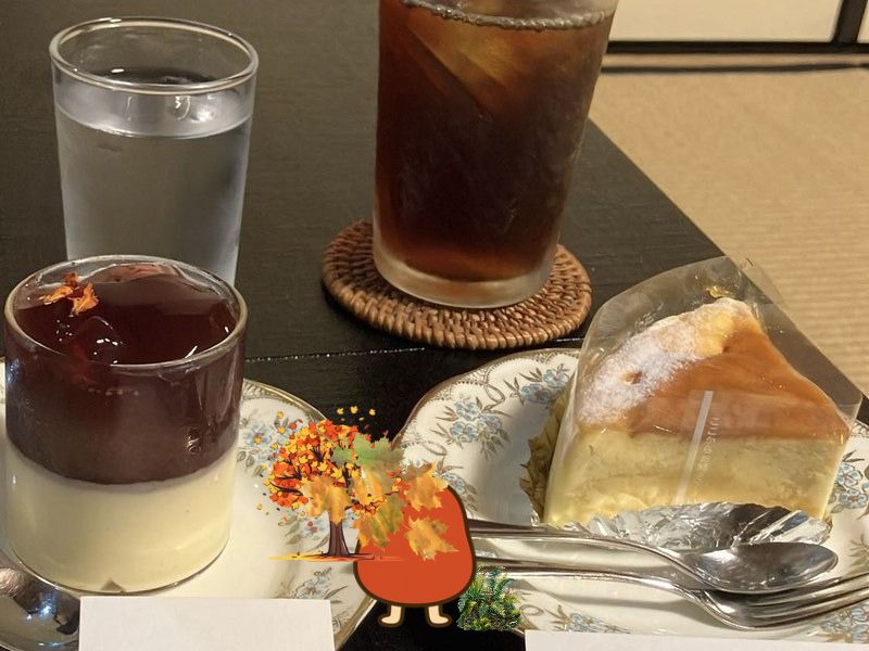 好文舎でいただいたOHAYO biscuitのケーキとアイスコーヒー